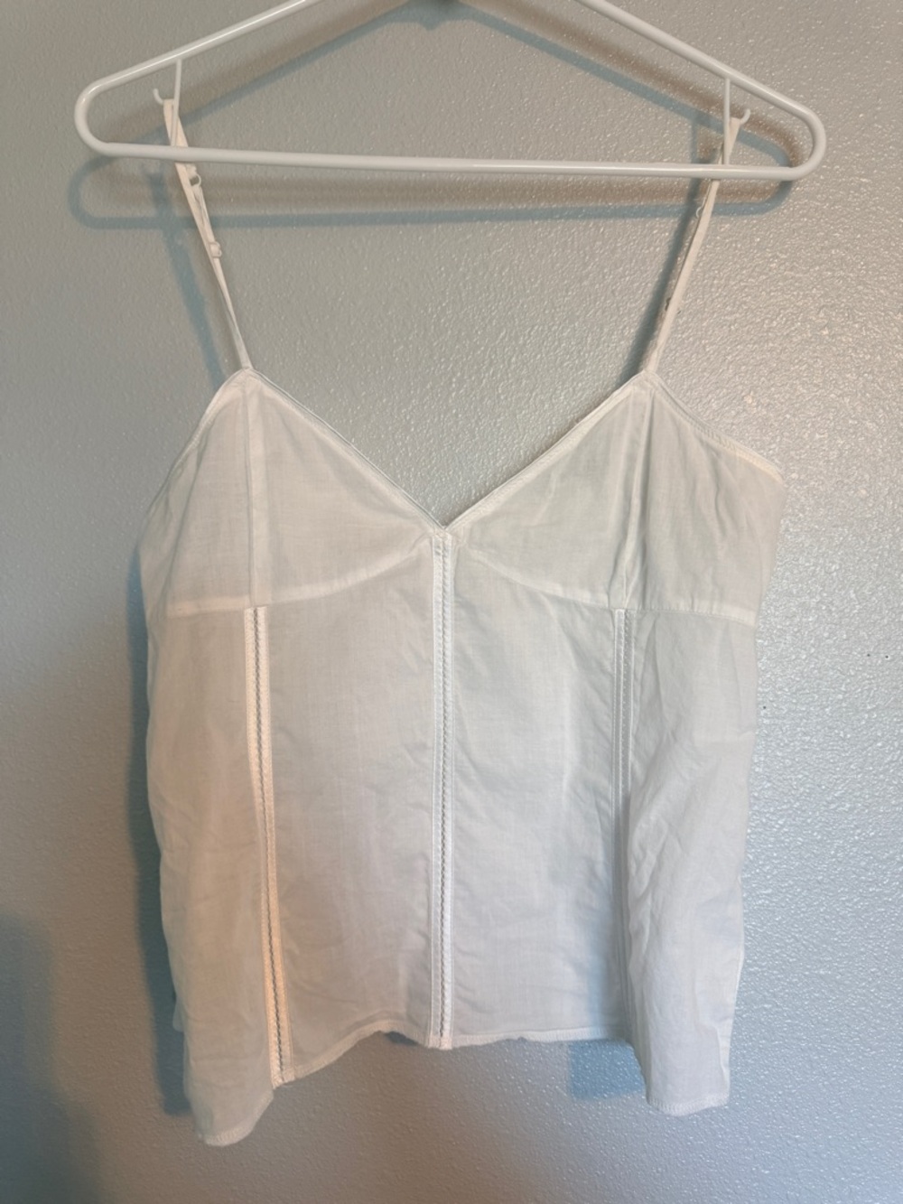 Vintage Y2K Abercrombie & Fitch Ivory Spaghetti Strap Button Back Top Cotton M